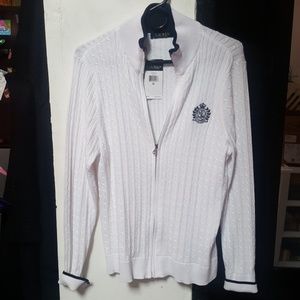 Ralph Lauren white zip up Sweater